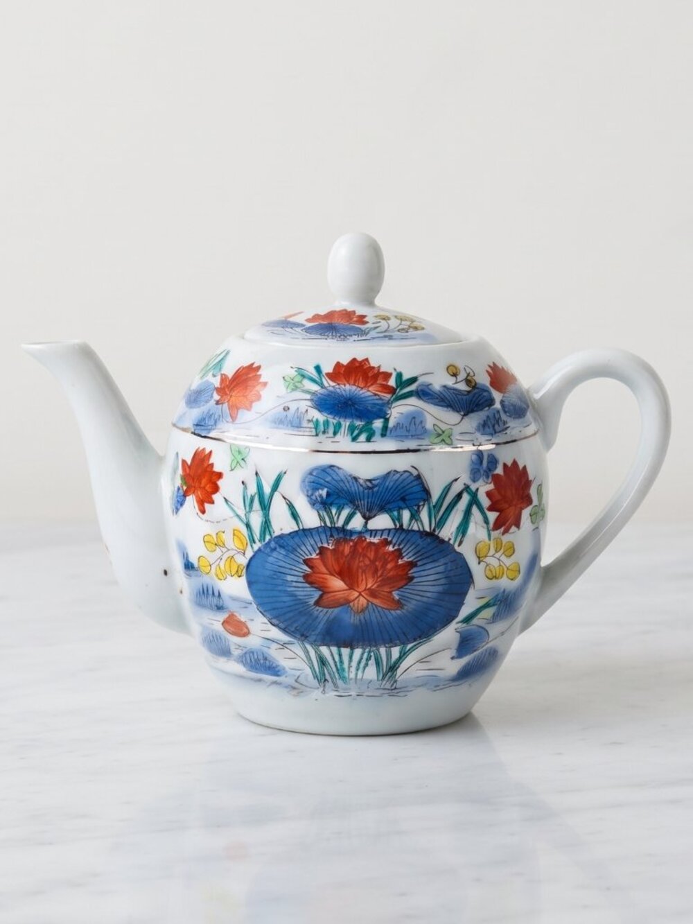 Williams Sonoma Asian Inspired Vintage Tea Pot Grande Cuisine - Lotus 8”x6”